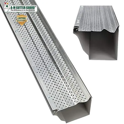 A-M heavy-duty aluminum gutter guard with mill finish