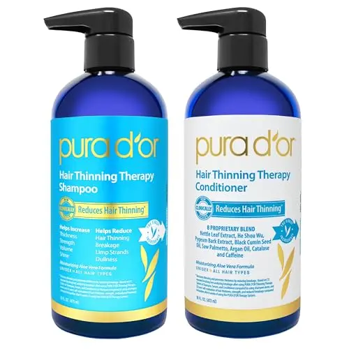 PURA D'OR Hair Thinning Therapy Shampoo and Conditioner Set