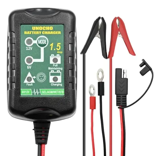Unocho 6V 12V automatic battery maintainer and trickle charger