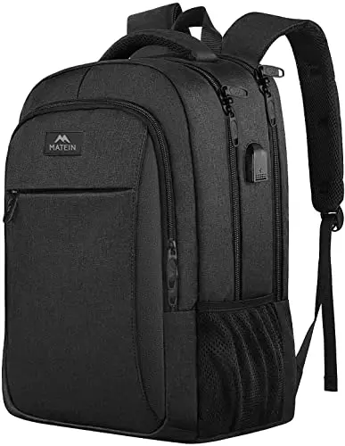 MATEIN business laptop backpack with USB charging port and multiple compartments