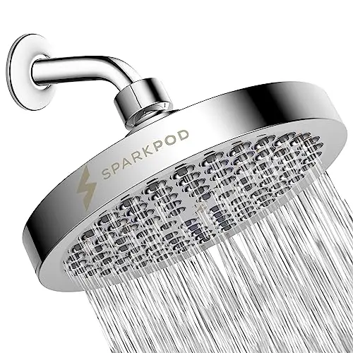 SparkPod 6-inch rain shower head with high pressure rainfall