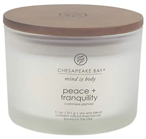 Chesapeake Bay Candle Peace + Tranquility scented candle in frosted jar