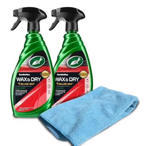 Turtle Wax 1-Step Wax and Dry spray with microfiber towel