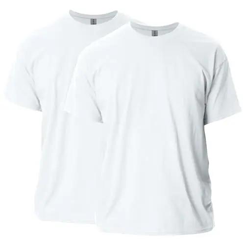 Gildan Ultra Cotton white t-shirt showing thick material