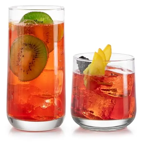 Libbey Ascent drinking glasses set showing tumbler and rocks glasses