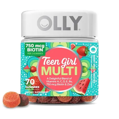 Olly Teen Girl multivitamin gummies in strawberry melon flavor