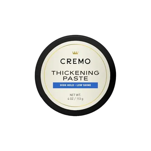 Cremo Hair Paste jar with thickening formula label