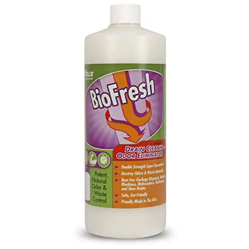 BioFresh Enzyme drain cleaner and deodorizer bottle for septic systems