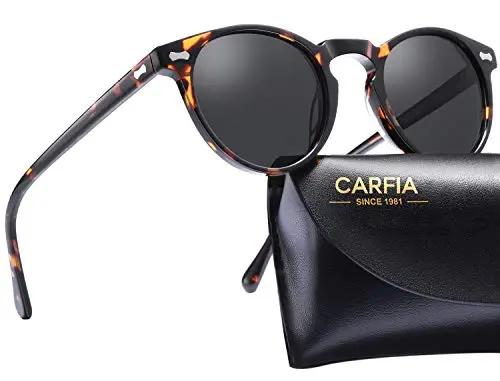 CARFIA Vintage Polarized Sunglasses with hand-crafted acetate frame