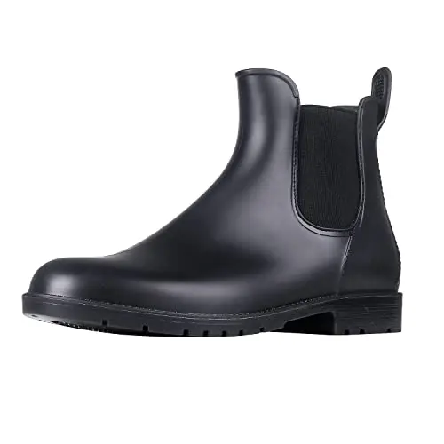 Asgard Women's Ankle Rain Boots in Black Chelsea style