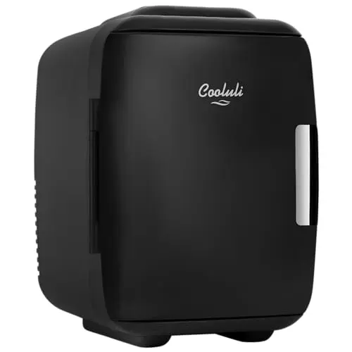 Cooluli black mini fridge with multiple power options