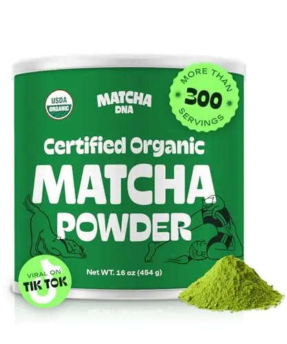 MATCHA DNA Certified Organic Matcha Green Tea Powder in tin can