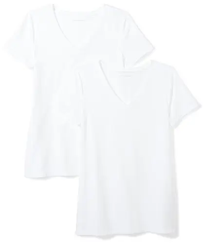 Amazon Essentials women's v-neck t-shirt in white