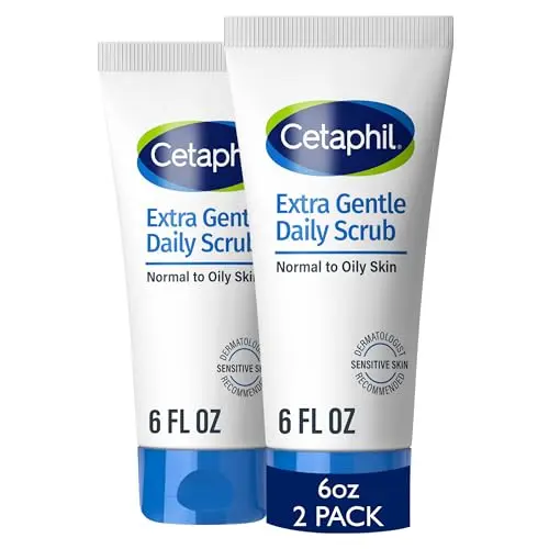 Cetaphil Extra Gentle Daily Scrub in white and green packaging