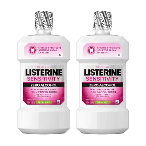 Listerine Sensitivity Alcohol Free Mouthwash twin pack with fresh mint flavor