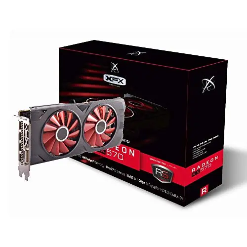 XFX Radeon RX 570 graphics card with dual fan cooling design