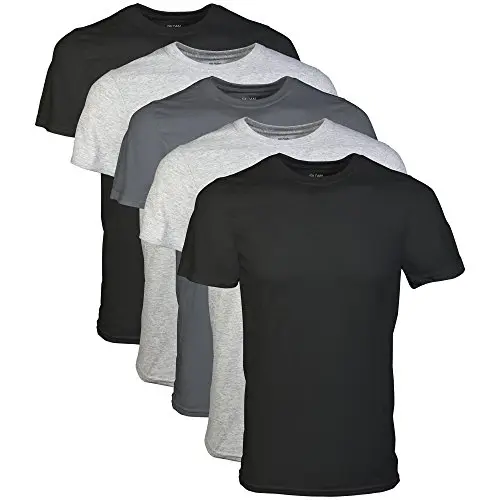 Gildan 5-pack of men's crew neck t-shirts in assorted colors