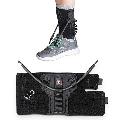 Core Products FootFlexor drop foot brace on ankle showing flexible design
