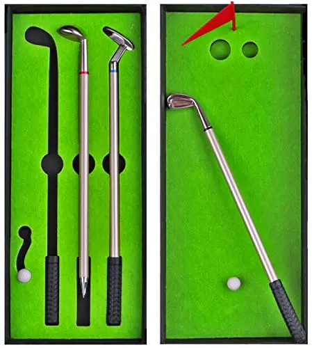 Golf pen desktop games set with miniature golf course