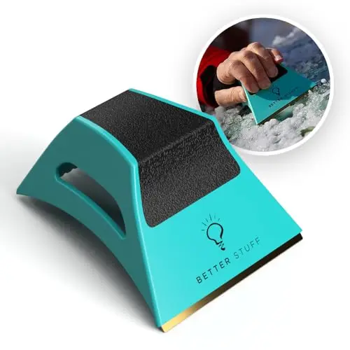 The Better Ice Scraper showing compact design with brass edge