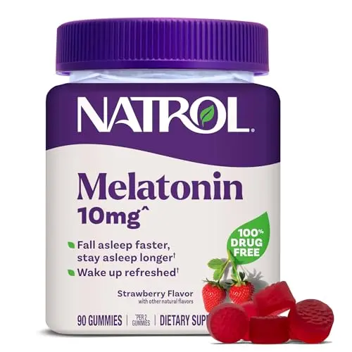 Natrol Melatonin Gummies package with strawberry flavor