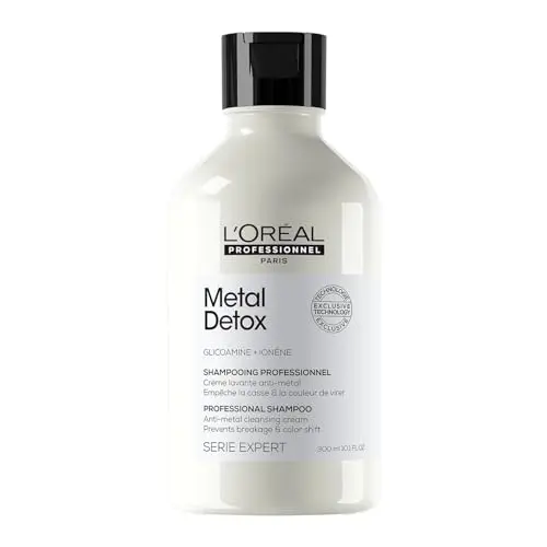 L'Oreal Professionnel Metal Detox Shampoo bottle showing professional hair care design