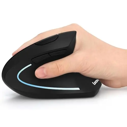 LEKVEY vertical wireless ergonomic mouse in black