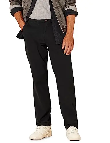 Amazon Essentials classic-fit chino pants in black color