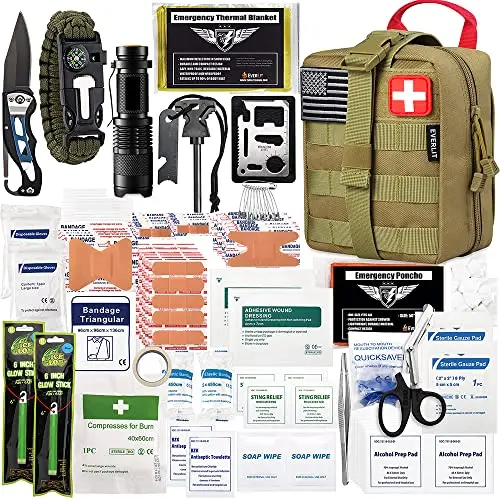 EVERLIT 250-piece survival first aid kit with molle EMT pouch