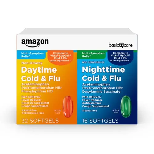 Amazon Basic Care cold and flu relief softgels