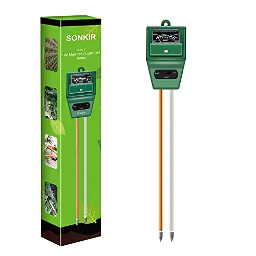 SONKIR 3-in-1 Soil Tester for moisture, light, and pH testing