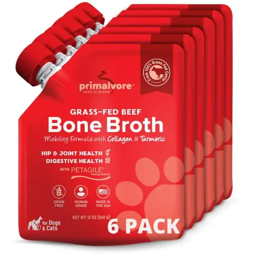 Primalvore grass-fed beef bone broth for dogs and cats