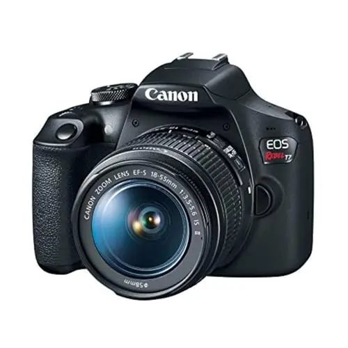 Canon EOS Rebel T7 DSLR camera with lens