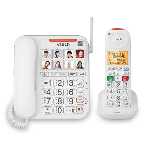 VTech corded and cordless phone for seniors with dual keypad