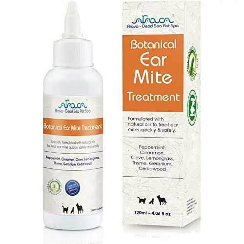 Arava natural ear mite treatment bottle for cats and dogs