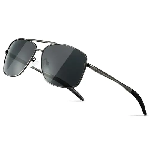 SUNGAIT men's polarized sunglasses with durable metal frame