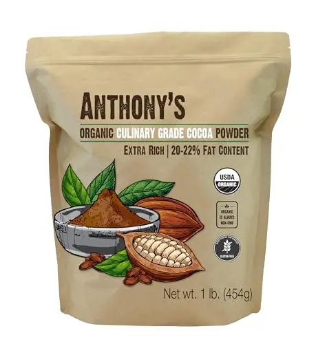 Anthony's Organic Dutch Processed cocoa powder in a 1 lb bag