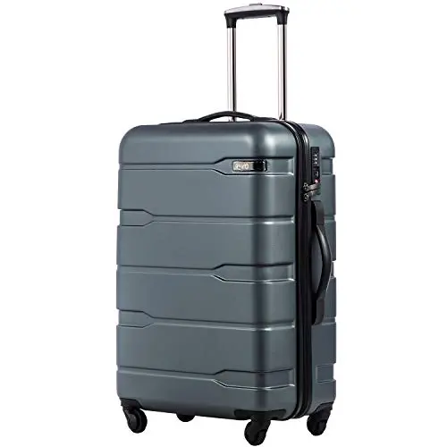 Coolife expandable suitcase in teal color
