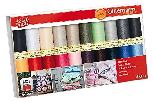 Gutermann Sew-All thread set with 20 assorted colors