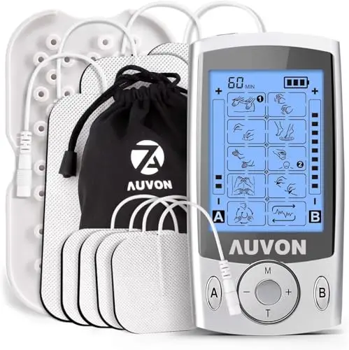 AUVON dual channel TENS unit for muscle pain relief