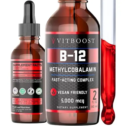 VITBOOST Vegan Liquid B-12 Drops with raspberry flavor