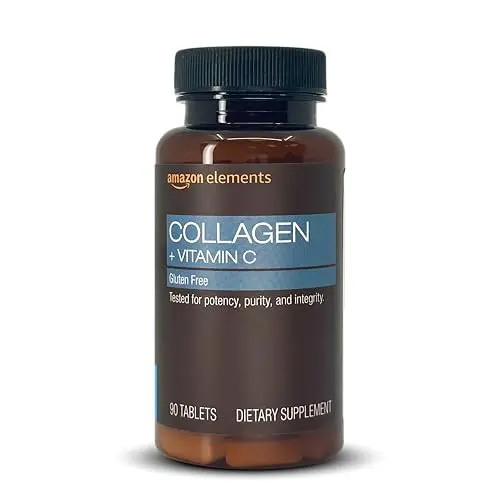 Amazon Elements Collagen Peptides + Vitamin C tablets bottle