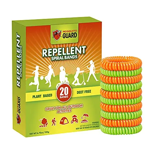 Mosquito Guard repellent bracelets showing spiral design and multiple colors