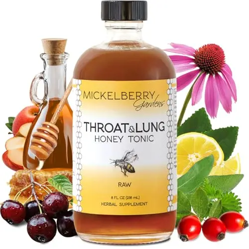 Mickelberry Gardens honey-based throat and lung tonic syrup