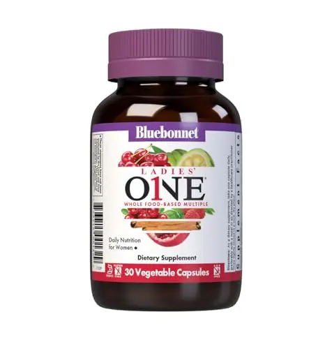 Bluebonnet Ladies One Multivitamin bottle and capsules