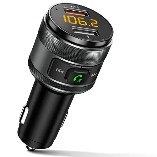IMDEN Bluetooth FM transmitter with dual USB ports and compact design