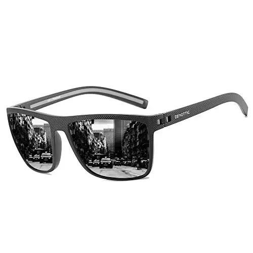 ZENOTTIC Polarized Sunglasses with square frame and TR90 material
