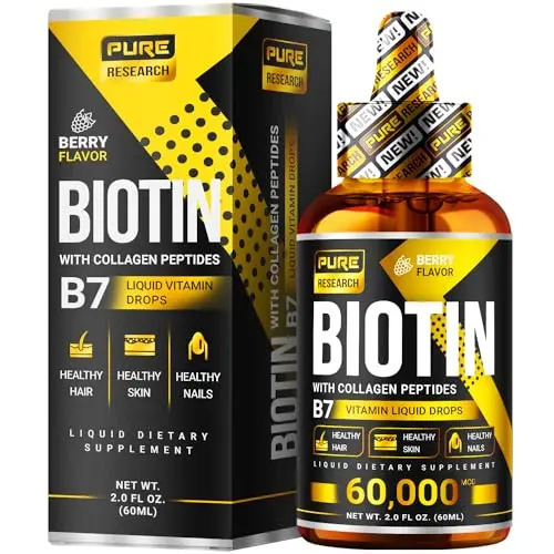 Pure Research liquid biotin and collagen hair growth drops