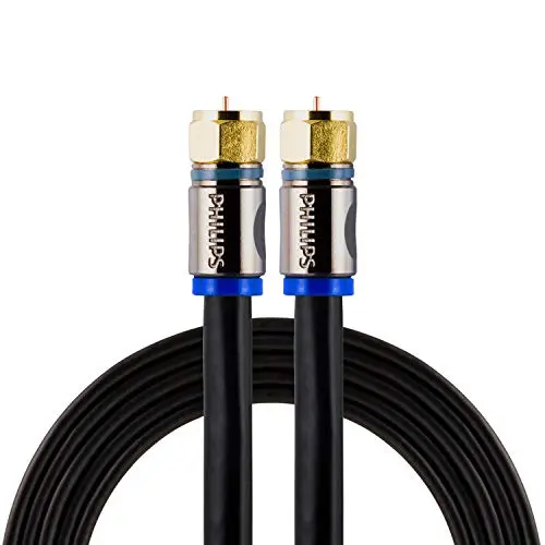 Philips 6FT black quad shield RG6 coaxial cable