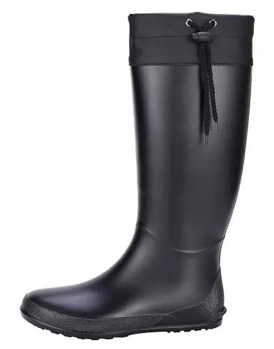 Asgard Women's Packable Tall Rain Boots in Black